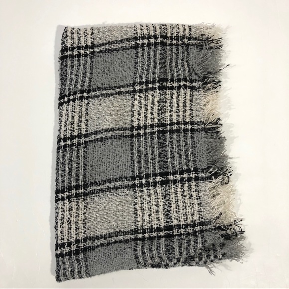 Gray and Black Loose Knit Acrylic Infinity Scarf - Picture 8 of 8